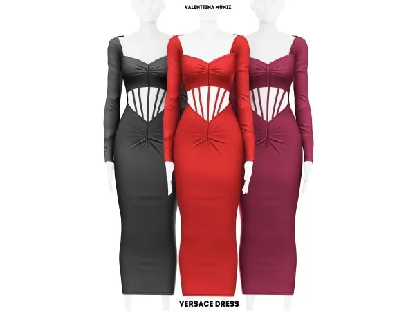 Alpha Versace Dress Valenttina Muniz - The Sims 4 Custom Content
