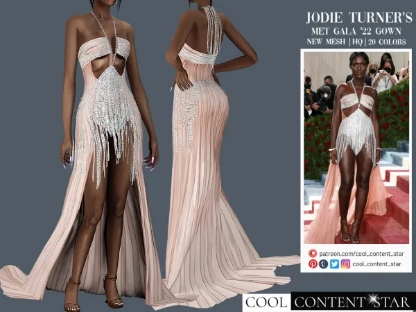 Alpha Jodie Turner Smith'S Gown from Met Gala cool_content_star - The Sims 4 Custom Content