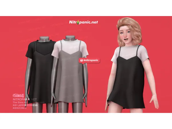 Alpha LAYERED KID DRESS - The Sims 4 Custom Content