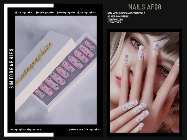 Alpha Nails AF08 - The Sims 4 Custom Content