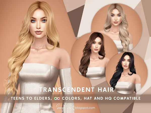 Alpha Transcendent Hair by sonyasims - The Sims 4 Custom Content