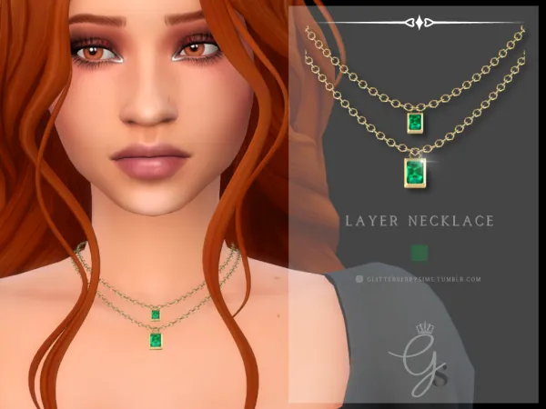 Mix Layer Necklace by Glitterberry Sims - The Sims 4 Custom Content
