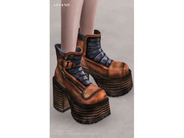 Alpha El Dantes 90s Chunky Boots by Charonlee SIMS - The Sims 4 Custom Content
