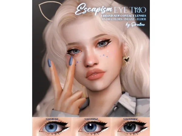 Mix ESCAPISM Eye Trio by Pralinesims - The Sims 4 Custom Content