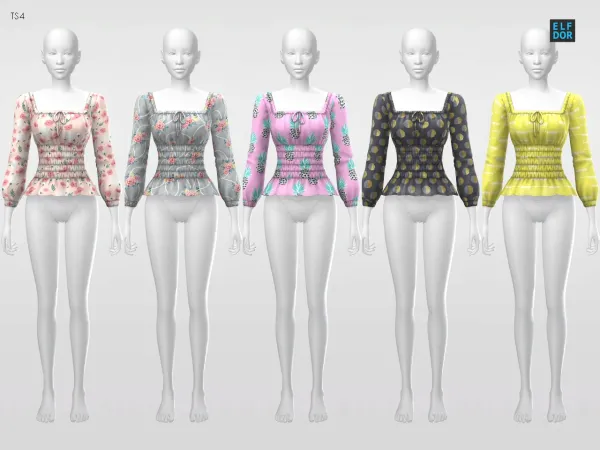 Maxis Match Spring Blouse - The Sims 4 Custom Content