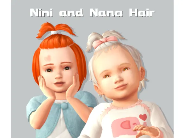 Maxis Match Nini Nana Hair by pixeloosims - The Sims 4 Custom Content