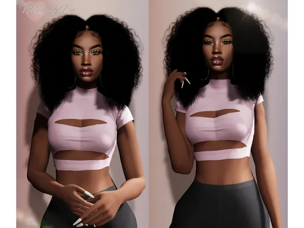 Alpha Natural Curly Fro for all ages - The Sims 4 Custom Content