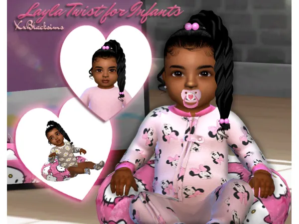 Alpha Layla Twist for Infants by XxBlacksims - The Sims 4 Custom Content