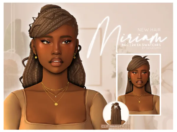 Maxis Match Miriam Hair by GegeSims - The Sims 4 Custom Content