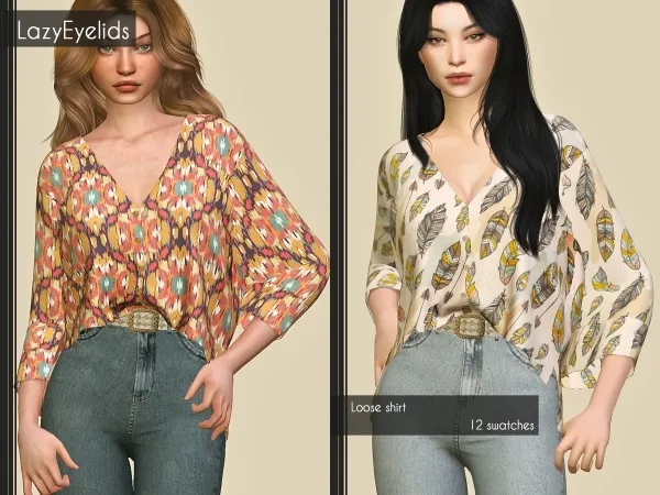 Alpha Loose shirt - The Sims 4 Custom Content