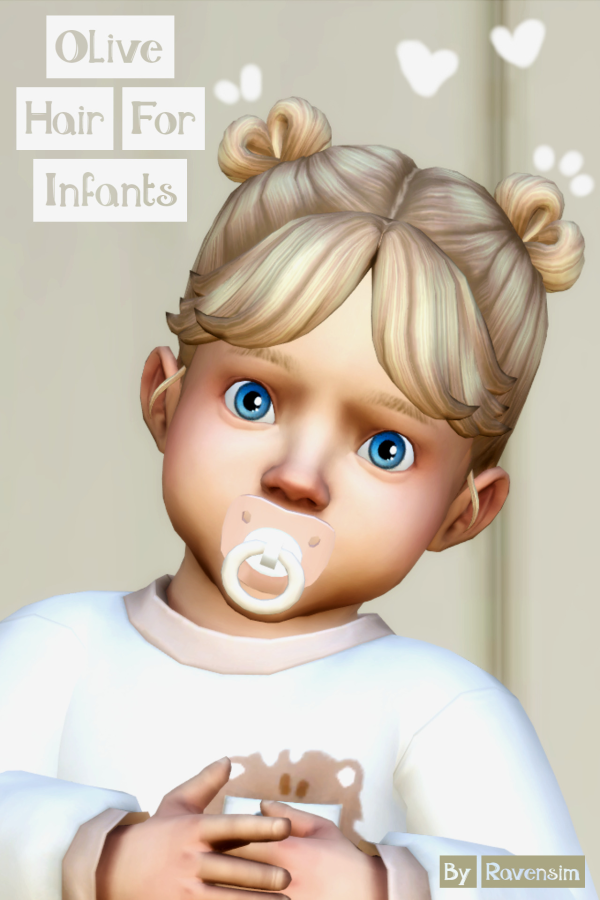 Maxis Match Olive Angel Hairs For Infants by simsfinds - The Sims 4 Custom Content