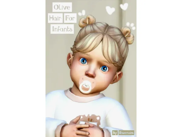 Maxis Match Olive Angel Hairs For Infants - The Sims 4 Custom Content