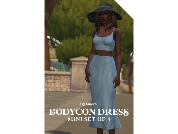 Maxis Match BODYCON DRESS MINI SET by akalukery - The Sims 4 Custom Content