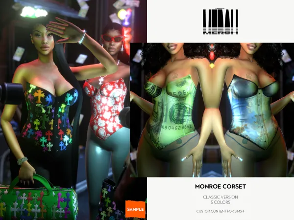 Alpha MERCH Monroe Corset (Sample) - The Sims 4 Custom Content