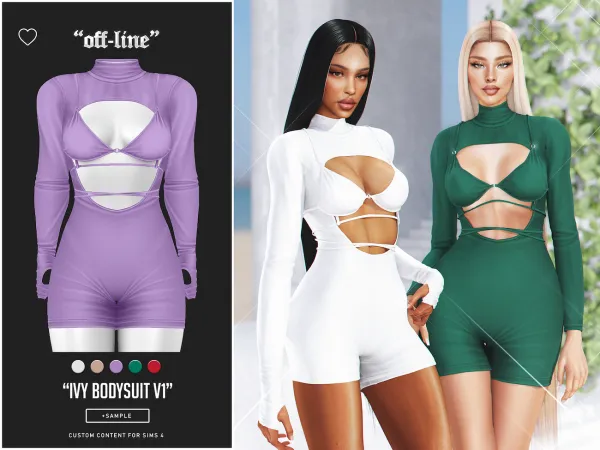 Alpha Off Line Ivy Bodysuit V1 (Sample) - The Sims 4 Custom Content