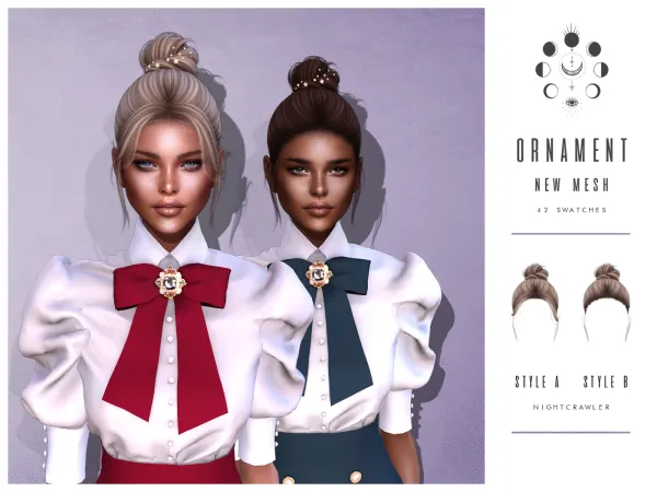 Alpha nightcrawler ornament hair - The Sims 4 Custom Content
