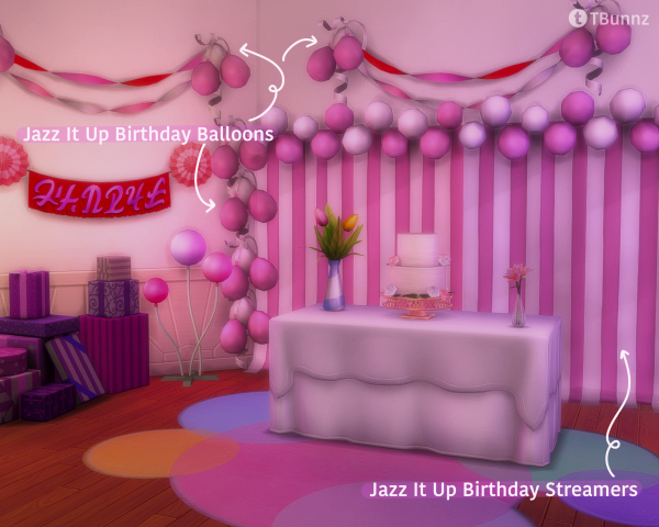 Maxis Match Jazz It Up Birthday Decor by simsfinds - The Sims 4 Custom Content