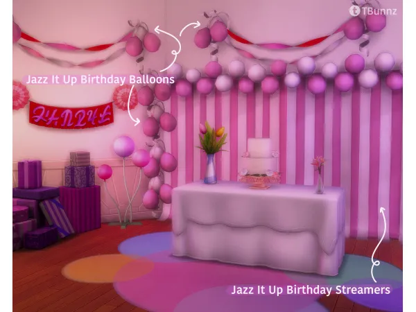 Maxis Match Jazz It Up Birthday Decor by TBunnz - The Sims 4 Custom Content