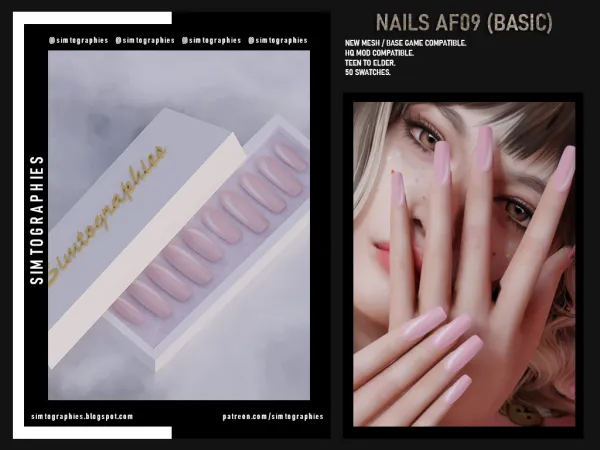 Alpha Nails AF09 - The Sims 4 Custom Content