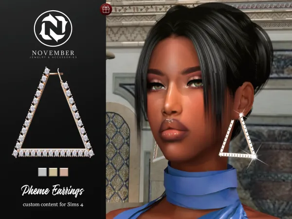 Alpha November Pheme Earrings - The Sims 4 Custom Content