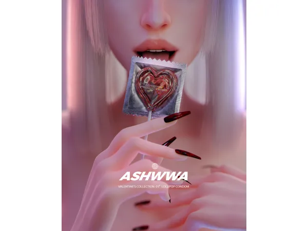 Alpha VALENTINES COLLECTION 01⁰ LOLLIPOP CONDOM by ASHwwa - The Sims 4 Custom Content