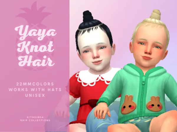 Maxis Match Yaya Knot hair by aith - The Sims 4 Custom Content