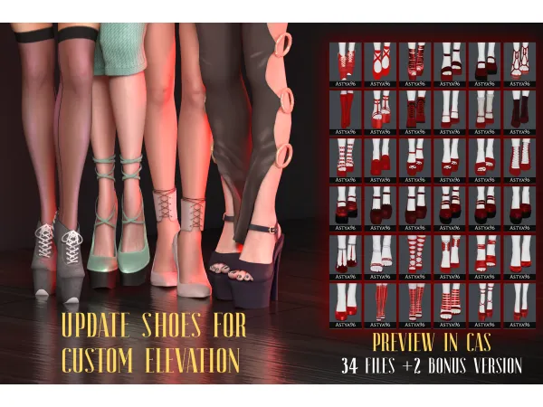 Alpha Update Custom Elevation Auto Height Of All Shoes by astya96 - The Sims 4 Custom Content