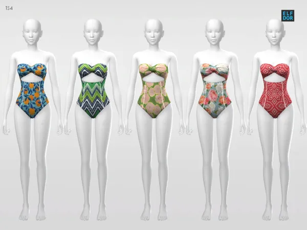 Maxis Match Spring Swimsuit top and body version included - The Sims 4 Custom Content