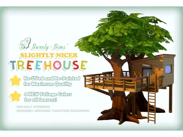 The Slightly Nicer Treehouse - Default Replacement by Surely-Sims