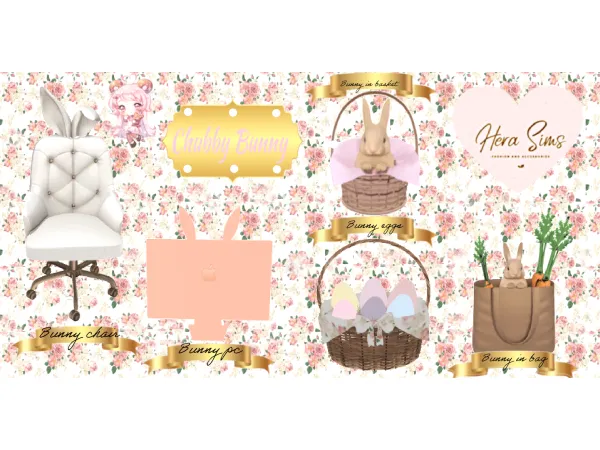 Mix Chubby bunny collection by Hera Sims - The Sims 4 Custom Content