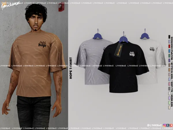 Alpha Hope T Shirt EARLY Release by LYNXSIMZ - The Sims 4 Custom Content
