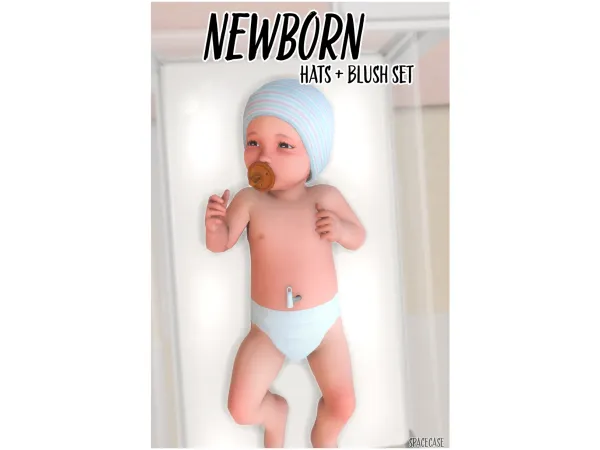 Maxis Match Newborn Set (HatsBlush) by Spacecase Simmies - The Sims 4 Custom Content