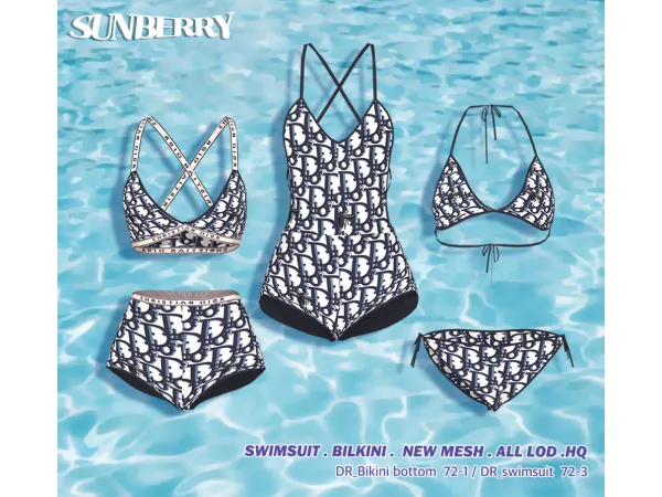 Alpha [SUNBERRY]DE GIFT SET DR_swimsuit set 72(Early access) by SUNBERRY - The Sims 4 Custom Content