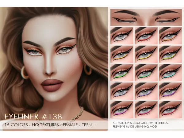 Alpha EYELINER 138 by Jul_Haos - The Sims 4 Custom Content