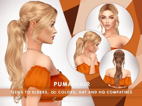 Alpha Puma Hair NOW PUBLIC by SonyaSims - The Sims 4 Custom Content