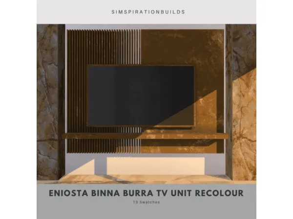 Alpha Eniosta Binna Burra TV Unit Recolour by SimspirationBuilds - The Sims 4 Custom Content