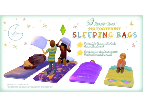 Maxis Match Quick Fix No Footprint Sleeping Bags Sims by Surely - The Sims 4 Custom Content