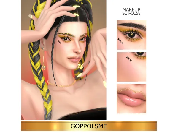 Alpha GPME GOLD MAKEUP SET CC58 by GoppolsMe - The Sims 4 Custom Content