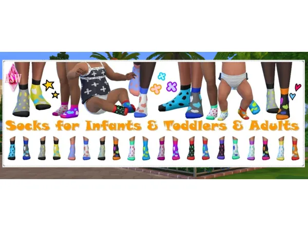 Maxis Match Socks for Infants Toddlers Adults Part 2 by Annett's Sims 4 Welt ASW - The Sims 4 Custom Content