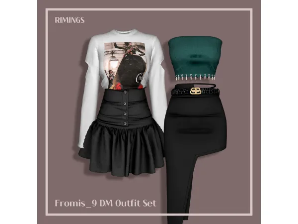 Alpha [RIMINGS] Fromis_9 DM Outfit Set - The Sims 4 Custom Content