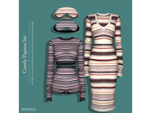 Alpha [RIMINGS] Comfy Pajama Set by RIMINGS - The Sims 4 Custom Content