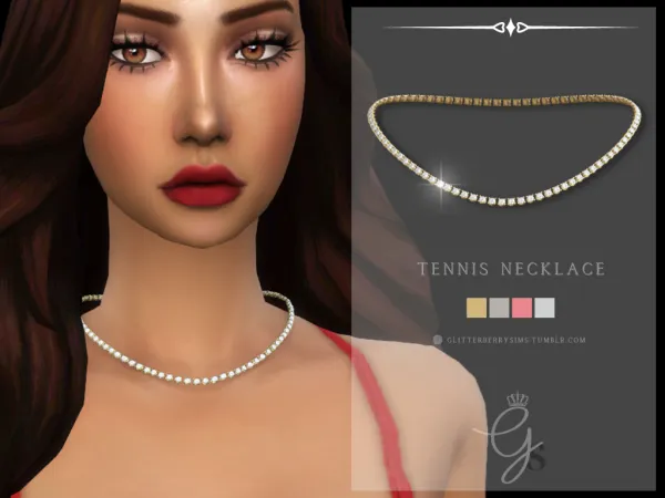 Mix Tennis Necklace by Glitterberry Sims - The Sims 4 Custom Content
