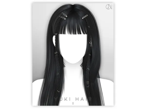 Alpha [JINO] HAIR N2527 YUKI ACC N8 9 by JINO - The Sims 4 Custom Content