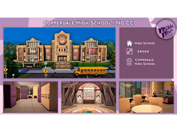Sims 4 Maxis Mix Schools CC: Copperdale High School | No CC by MikkiMur