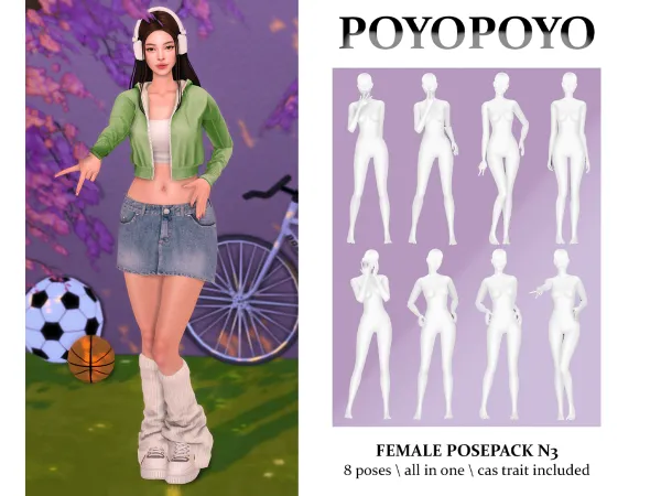Alpha Female Posepack N3 by PoyoPoyo - The Sims 4 Custom Content