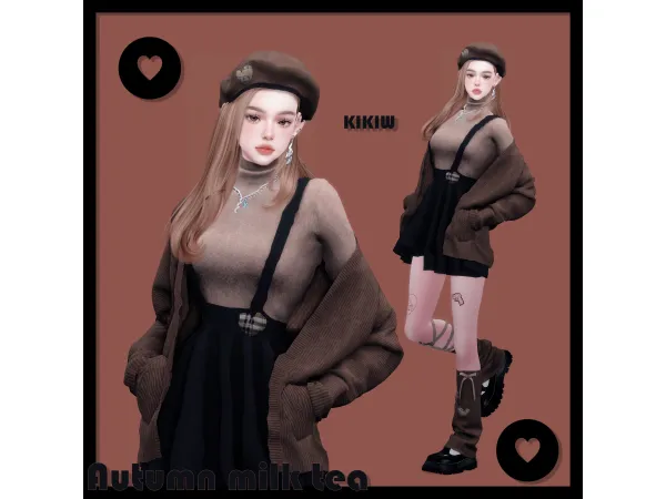 Alpha [KIKIW]Autumn milk tea by KIKIW - The Sims 4 Custom Content