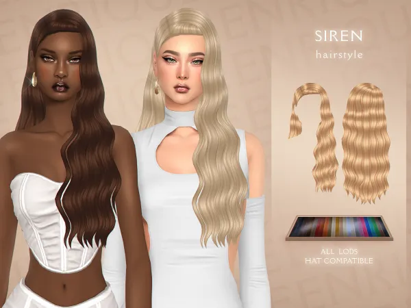 Maxis Match [EnriqueS4] Siren Hairstyle by EnriqueS4 - The Sims 4 Custom Content