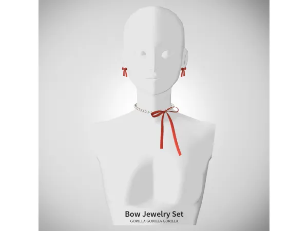 Alpha Bow Jewelry Set by Gorilla Gorilla Gorilla - The Sims 4 Custom Content