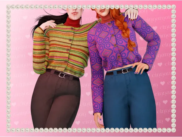 Alpha Miranda cardigan sims by cinnamon - The Sims 4 Custom Content
