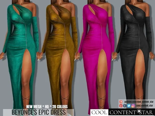 Alpha Beyonce'S Epic Dress cool_content_star - The Sims 4 Custom Content